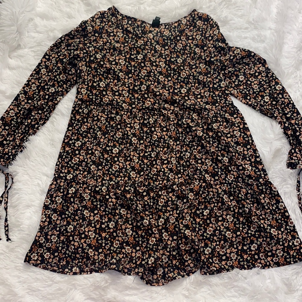 Ditzy Floral Long Sleeve Babydoll Dress